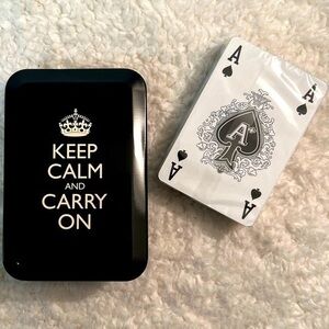☀️2/$14☀️Wild & Wolf "Keep Calm and Carry On" Playing Card Deck + Case